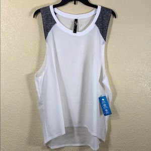 Tank Top  ShoActive  Activewear NWT L White Mesh Stretchy Pullover